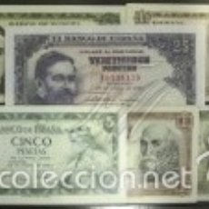 Billetes españoles: LOTE DE 6 BILLETES DEL ESTADO ESPAÑOL 1948 / 1954 MUY RAROS REF 6437