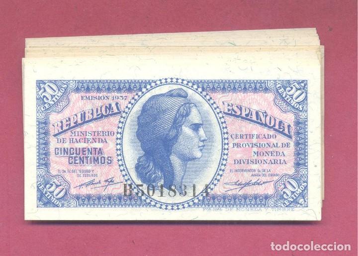 Billetes espa&ntilde;oles: BILLETE PLANCHA, DE 50 CTMOS EMITIDO EL A&Ntilde;O 1937