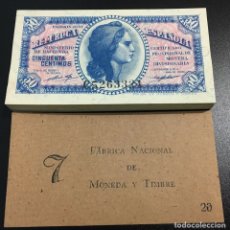 Billetes españoles: PAREJA CORRELATIVA 50 CÉNTIMOS 1937 SERIE C INÉDITA DE TACO PLANCHA REF 52. Lote 90451695
