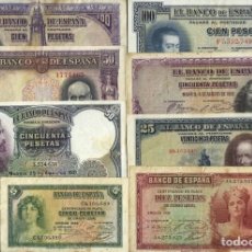 Billetes españoles: LOTE 8 BILLETES ESTADO ESPAÑOL 1925 / 1935 REF 975. Lote 91656067