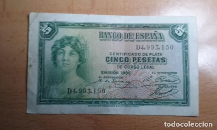 Billetes espa&ntilde;oles: ESPA&Ntilde;A/SPAIN - 5 PTAS - 1935 - EBC - Foto 1