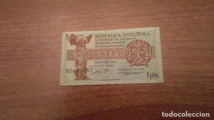 Spanische Banknoten: BILLETE REPUBLICA ESPA&Ntilde;OLA UNA PESETA