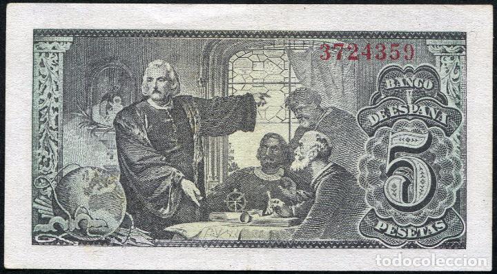 Billetes espa&ntilde;oles: 5 Pesetas 1943 - SIN SERIE - Practicamente SIN CIRCULAR - Foto 2