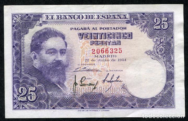 Billetes espa&ntilde;oles: 25 Pesetas 1954 - SIN SERIE - Minimo EBC