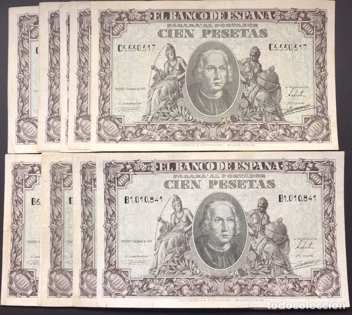 Billetes espa&ntilde;oles: 100 pesetas de 1940 Col&oacute;n muy bonitos ref 754 - Foto 2