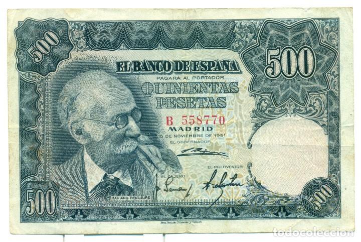 Billetes espa&ntilde;oles: 500 PTAS. DE BENLLIURE - Foto 1