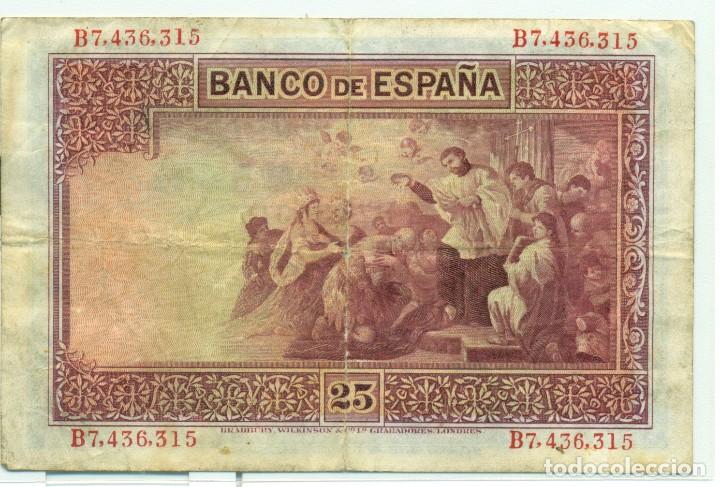 Billetes espa&ntilde;oles: 25 PTAS DE SAN FCO. JAVIER - Foto 2