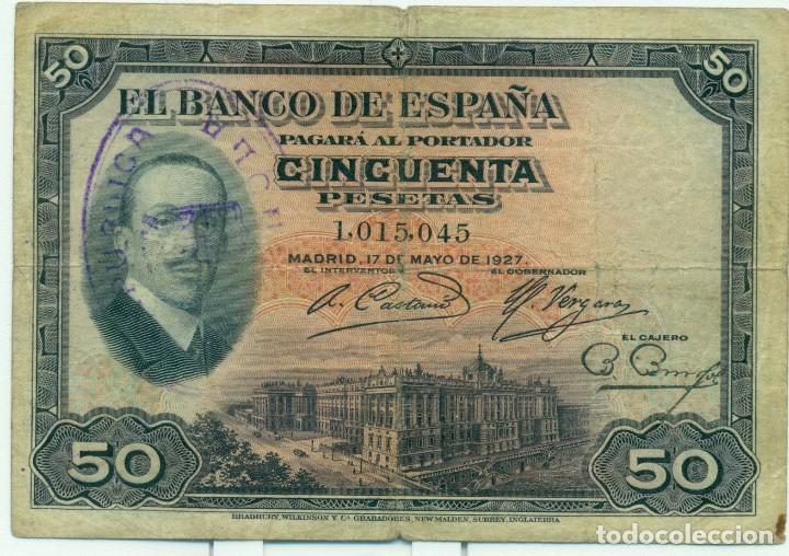 Billetes espa&ntilde;oles: 50 PTAS.DEL 17 DE MAYO DEL 1927 - Foto 1