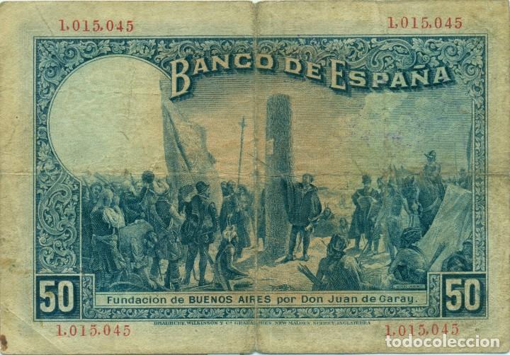 Billetes espa&ntilde;oles: 50 PTAS.DEL 17 DE MAYO DEL 1927 - Foto 2