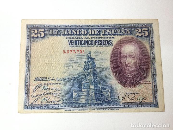 billete 25 pesetas 1928 sin serie