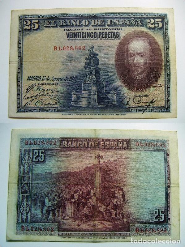 billete de 25 pesetas 1928 serie b - Vendido en Venta Directa - 99857559