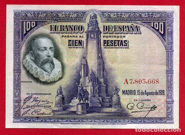 Billetes espa&ntilde;oles: BILLETE 100 PESETAS 1928 , EBC , SERIE A , ORIGINAL , T668