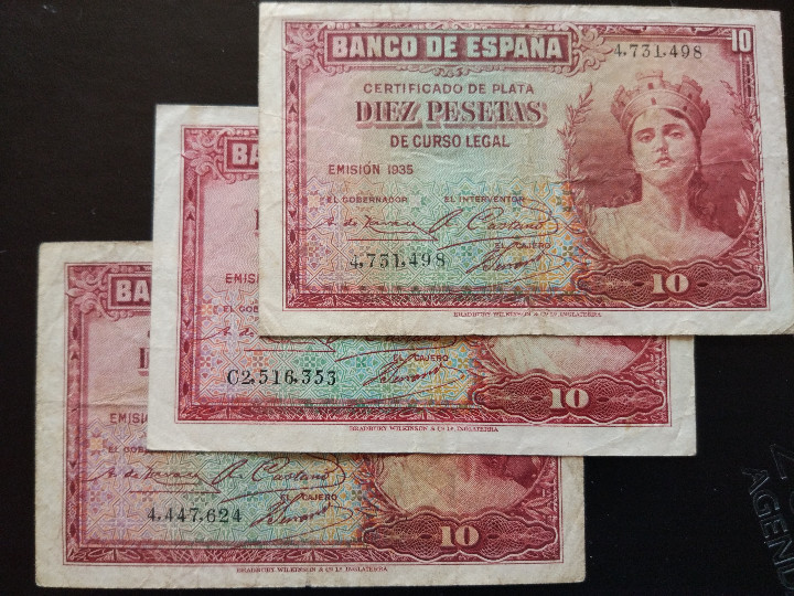 Billetes espa&ntilde;oles: Billete de 10 pesetas de 1935 - Foto 1