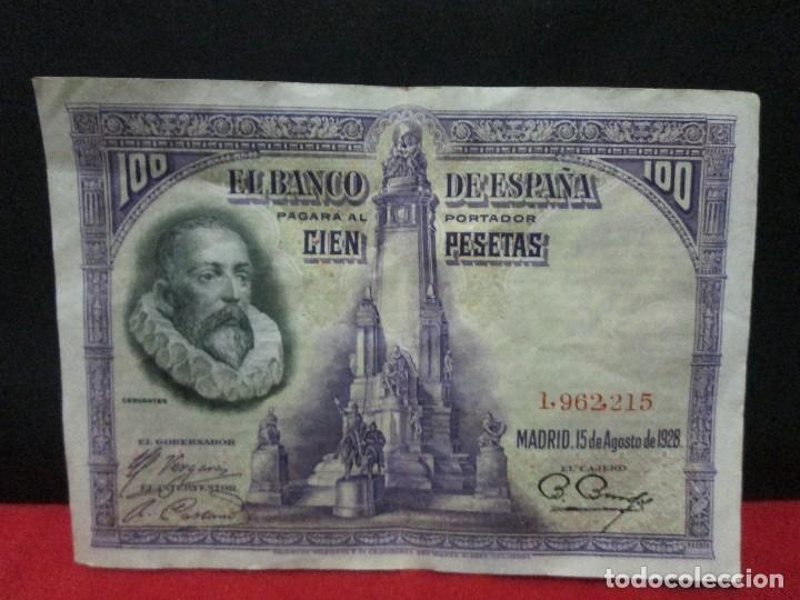 Spanish Banknotes: 100 pesetas 15 de agosto 1928 sin serie CERVANTES