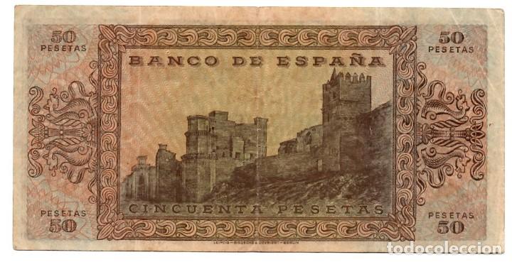 Billetes espa&ntilde;oles: 50 pesetas del 1938 - Foto 2