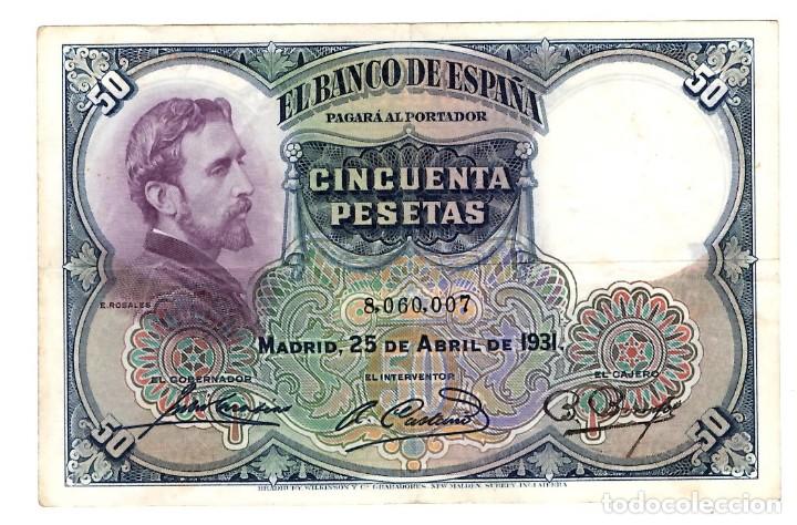 Billetes espa&ntilde;oles: 50 pesetas del 1931. - Foto 1