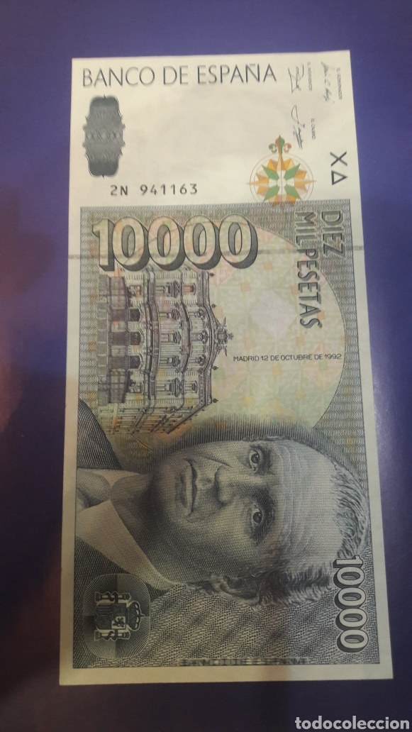 Billetes espa&ntilde;oles: 10000 ptas plancha 2 N 1992 rsr NUMISM&Aacute;TICA COLISEVM - Foto 1