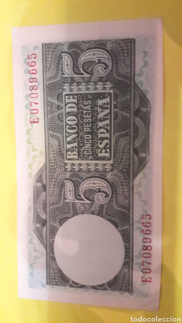 Billetes espa&ntilde;oles: BILLETE ESPA&Ntilde;A 1948 5 PTAS SERIE E - Foto 2