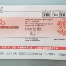 Billetes españoles: 2000 PESETAS CHEQUE CARBURANTE LA CAIXA. Lote 127937979
