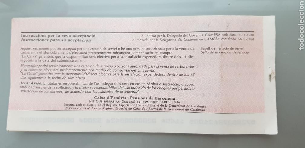 Billetes espa&ntilde;oles: 2000 PESETAS CHEQUE CARBURANTE LA CAIXA - Foto 2