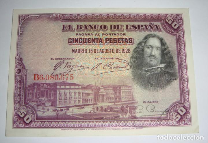 Billetes espa&ntilde;oles: 50 Pesetas. 1928. Velazquez. Serie B