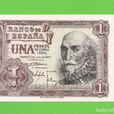 Billetes españoles: BILLETE - ESTADO ESPAÑOL - 1 PESETA - EMISIÓN 22-JULIO-1953 - MARQUÉS DE SANTA CRUZ - SERIE S - S/C