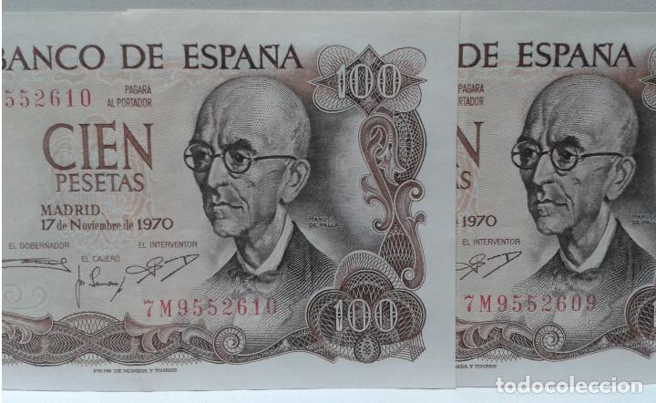 Billetes espa&ntilde;oles: Pareja 100 pesetas de Falla - Foto 1