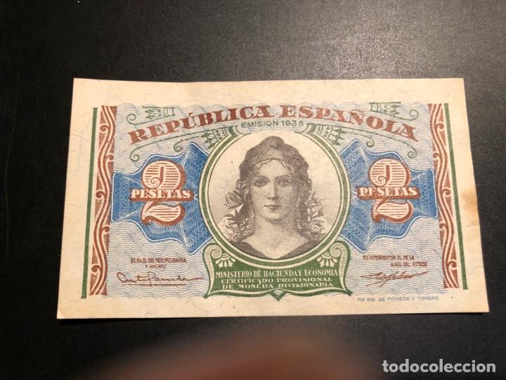 Billetes espa&ntilde;oles: 2 pesetas 1938 - Foto 1