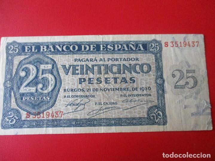 Billetes espa&ntilde;oles: Billete de 25 pesetas. Noviembre  de 1936