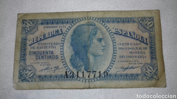 Espana Billete De 50 Cts Republica Vendido En Subasta 142603942 - billete de roblox