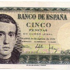 Billetes españoles: 5 PTAS 16-8-1951, 16 AGOSTO 1951 SC