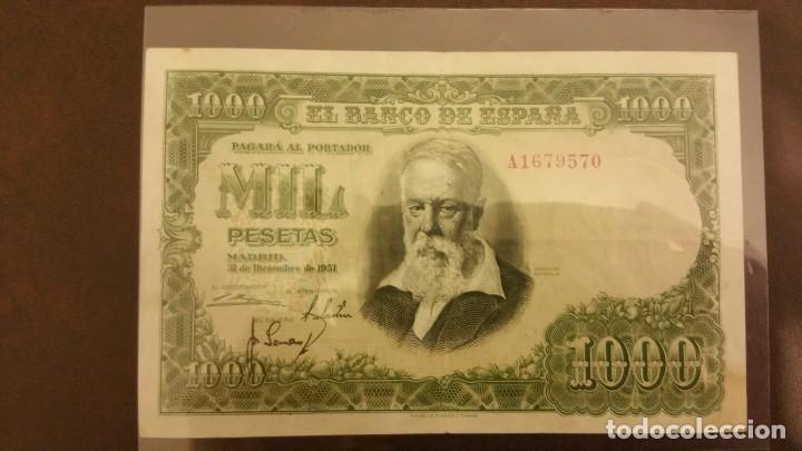 Billetes espa&ntilde;oles: 1000 pesetas de 1951 - Foto 1