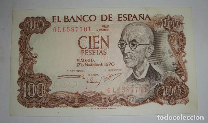 Billetes espa&ntilde;oles: 100 Pesetas. 1970. Manuel de Falla. SC- - Foto 1