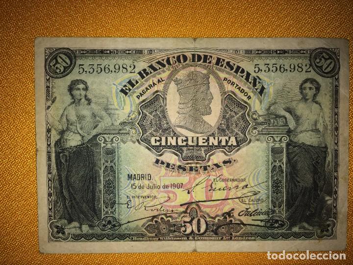 Billetes espa&ntilde;oles: BILLETE 50 PESETAS. 15 JULIO DE1907