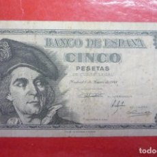 Billetes españoles: ESTADO ESPAÑOL. BILLETE DE 5 PESETAS EMISIÓN MADRID 1948. CIRCULADO. SERIE 'E'
