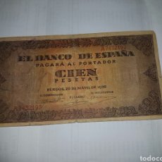Billetes españoles: AUTENTICO BILLETE DE 100 PESETAS DEL AÑO 1938