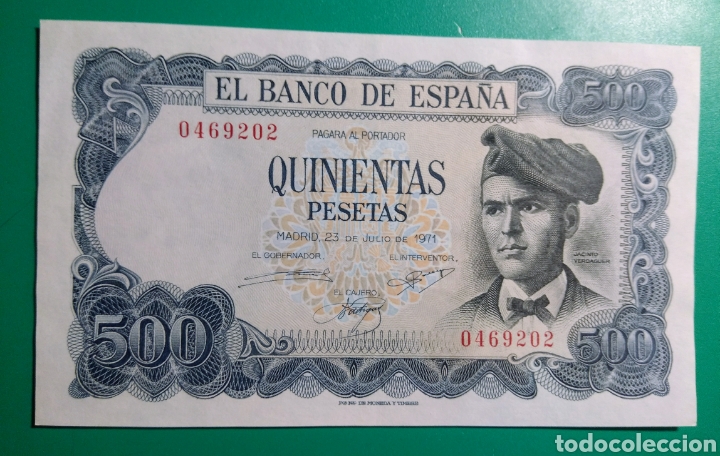 Billetes espa&ntilde;oles: 500 Pesetas. 1971. EBC*** Sin Serie. - Foto 1