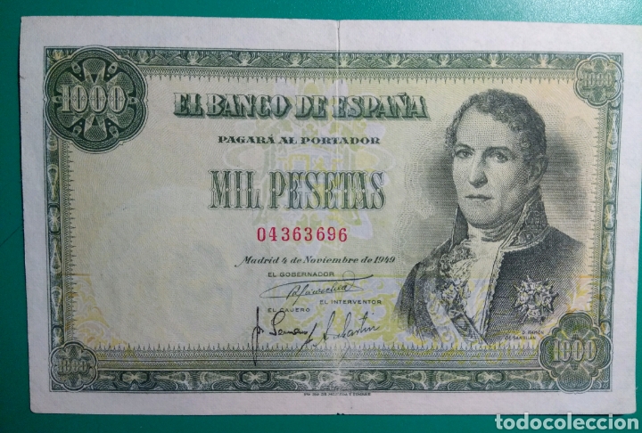 Billetes espa&ntilde;oles: 1000 Pesetas. 1949. Sin Serie. - Foto 1