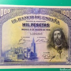 Billetes españoles: 1000 PESETAS. 1928. EBC+++.. Lote 149647968