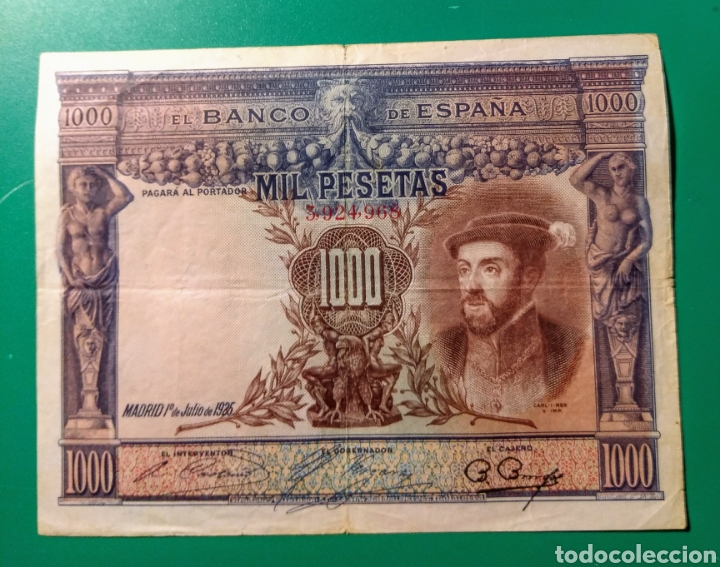 Billetes espa&ntilde;oles: Espa&ntilde;a. 1000 Pesetas. 1925. - Foto 1