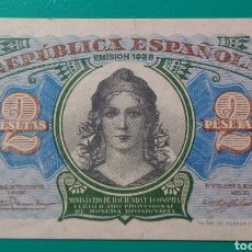 Billetes españoles: II REPÚBLICA.2 PESETAS. 1938. SC. PLANCHA