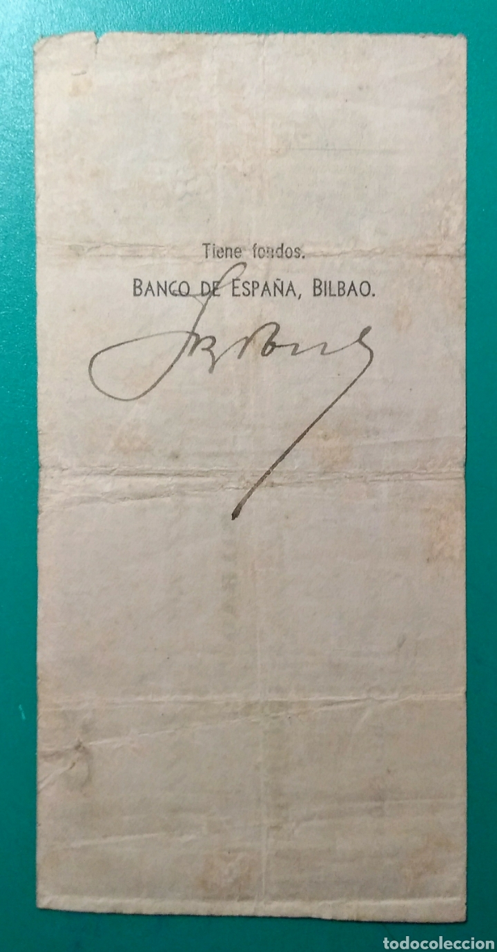 Billetes espa&ntilde;oles: 50 Pesetas Bilbao. 1936. - Foto 2