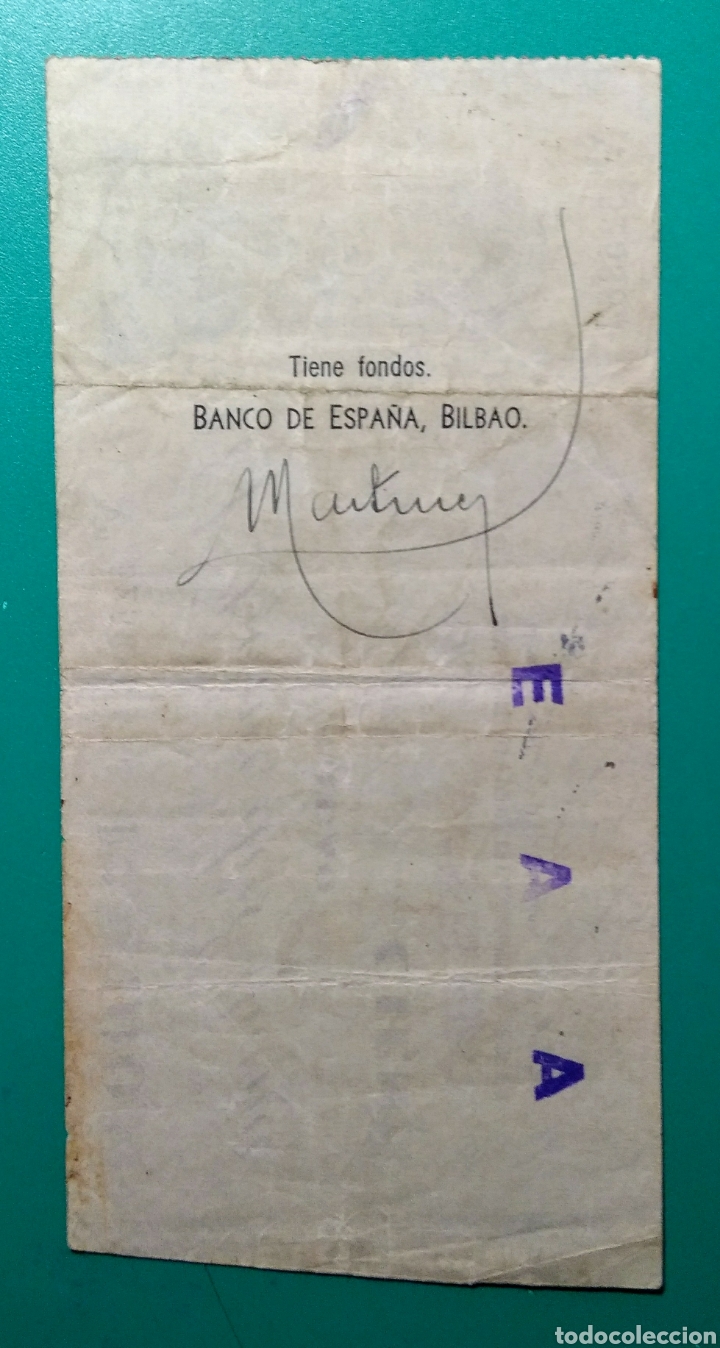 Billetes espa&ntilde;oles: 100 Pesetas Bilbao. 1936. - Foto 2