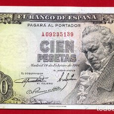 Billetes españoles: BILLETE 100 PESETAS 1946 GOYA , EBC+ , SERIE A , ORIGINAL , T139. Lote 164079646