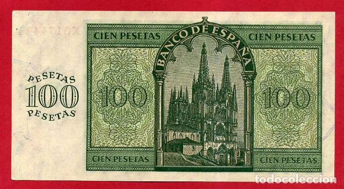 Billetes españoles: BILLETE 100 PESETAS 1936 , PLANCHA , SERIE X , ORIGINAL , T484 - Foto 2 - 164095766