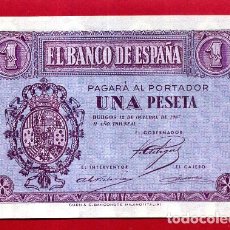 Billetes españoles: BILLETE 1 PESETA 12 OCTUBRE 1937 , PLANCHA , SERIE F , ORIGINAL , T525. Lote 169667540