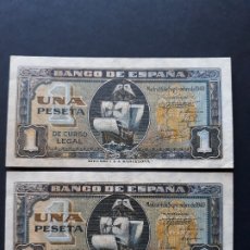 Billetes españoles: 1 PESETA DE 1940 DE SEPTIEMBRE PAREJA CORRELATIVA SERIE C-891/892 S.C