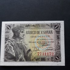 Billetes españoles: 1 PESETA DE 1943 SIN SERIE-172 RARA S.C