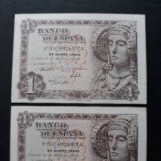 Billetes españoles: 1 PESETA DE 1948 PAREJA CORRELATIVA SERIE H-073/074 S.C. Lote 176100710
