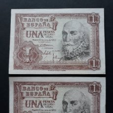Billetes españoles: 1 PESETA DE 1953 PAREJA CORRELATIVA SERIE Z-216/217 S.C